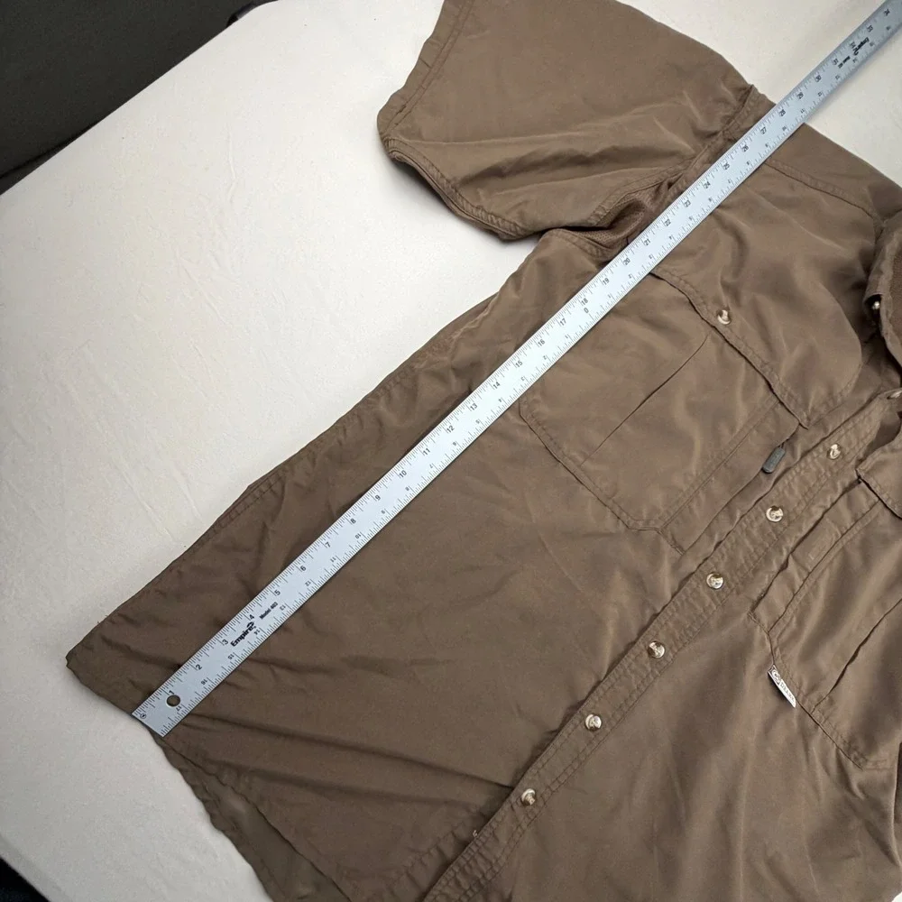 Drake Waterfowl Short Sleeve Fishing Shirt Mens Large‎ Brown Ventilated Pockets